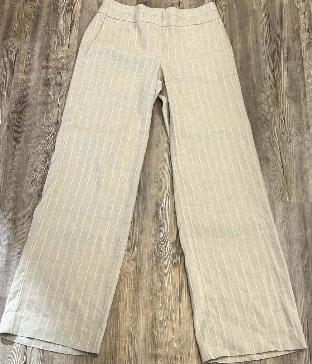 Kate Linen Blend Striped Wide Leg Pants Size 6